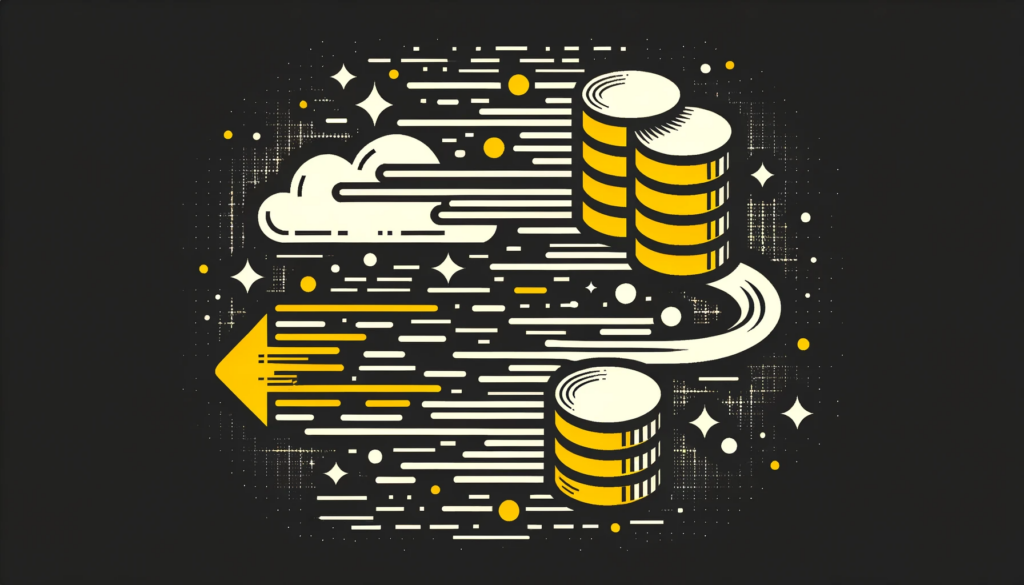DALL·E 2023-10-23 19.15.48 - Vector Illustration_ A dynamic representation of data packets moving from one database icon to another, symbolizing data migration. In the background, (1)