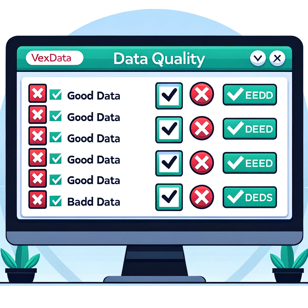 DALL·E 2023-10-23 19.55.28 - Illustration of a computer screen displaying a list of data quality rules, with checkboxes. Some are marked with a green tick (good data) and others w (1)