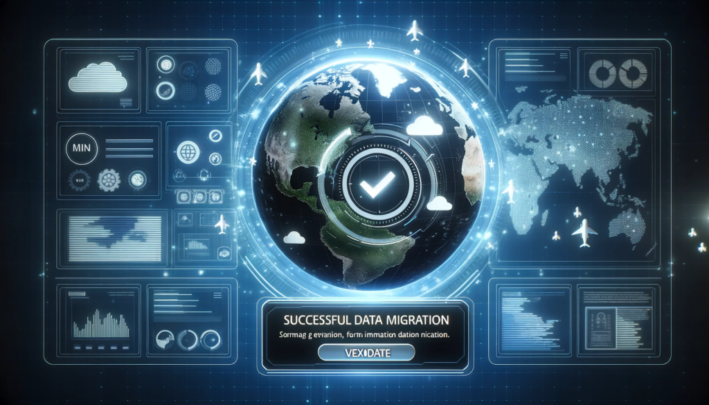 DALL·E 2023-10-23 20.03.38 - Image of a digital interface displaying a successful data migration notification with a Vexdata logo in the corner, emphasizing the reliability of the (1)